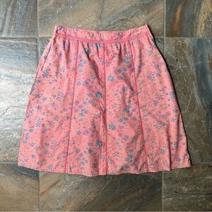 Vintage Pink Floral A-Line Skirt Women’s Size Medium Cottagecore Boho Summer